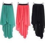 CLASSIC FRONT SHORT BACK LONG IRREGULAR CHIFFON DRESS 97