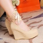 4 COLORED WEDGE BOOTIES WITH DETACHABLE ANKLE STRAPS [246]