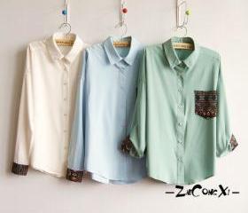 BAT SLEEVE SHIRT WITH AZTEC TRIBAL POCKET [301]