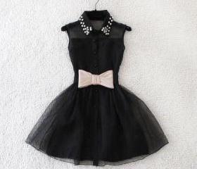 LUXURIOUS PEARL DIAMOND BRIDESMAID BOW DRESS 16