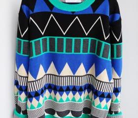 GEOMETRIC TRIANGLE PATTERN SWEATER 18
