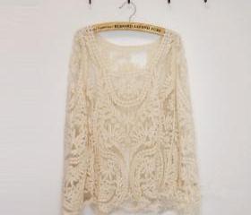 CROCHET FLOWER/LEAF LACE BLOUSE 24