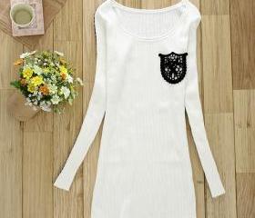 KNITTED SHIRTS-LONG SLEEVE NEW STYLE WITH LACE AND POCKET 30