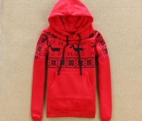 REINDEER HOODED SWEATER WITH THICKENED COTTON FABRIC 40