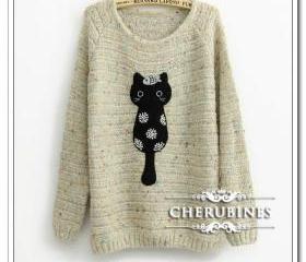 SUPER CUTE BLACK CATE JUMPER 76