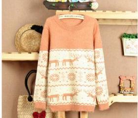 4 COLORED REINDEER FLUFFY COMFY JUMPER 77