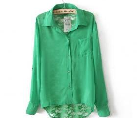 BACK CUTOUT POCKET SHIRT 80