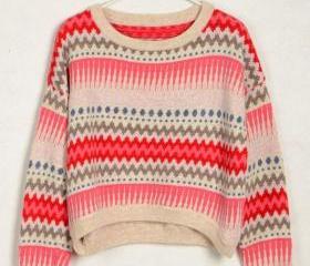 TRIBAL PATTERN MOHAIR COMFY JUMPER 82
