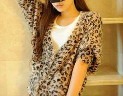 LEOPARD PRINT MOHAIR KOREAN KNIT CARDIGAN 88