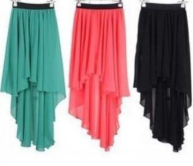 CLASSIC FRONT SHORT BACK LONG IRREGULAR CHIFFON DRESS 97