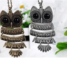 CHAIN NECKLACE VINTAGE OWL SWEATER CHAIN 129
