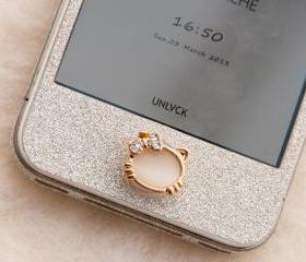 EXCLUSIVE CUSTOM MADE KITTY IPHONE IPAD HOME BUTTON STICKER 146