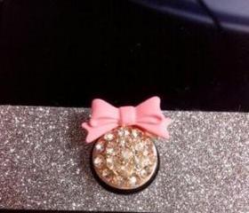 STICKER IPHONE 4/4S/5 STICKER BOW AND GLITTER HOME BUTTON 147