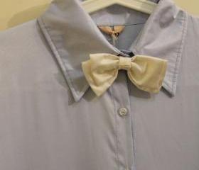 REMOVABLE BOW TIE COLLAR LONG SLEEVES SHIRT 150