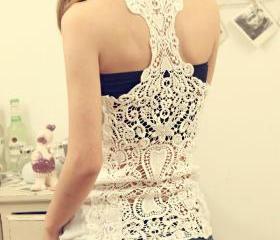 FLORAL CROCHET TANK TOP [204]