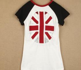 CUTE OUT BACK UK FLAG TSHIRT [211]
