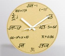 I LOVE MATH WOODEN POP QUIZ WALL CLOCK [219]
