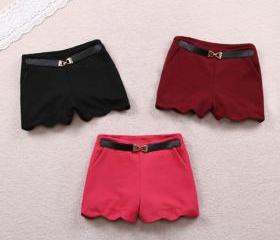 2013 SPRING NEW SOLID COLOR SHORTS WITH BELT [249]