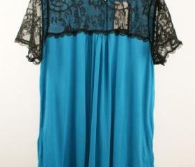 CHIFFON T-SHIRT WITH LACE ON TOP [275]
