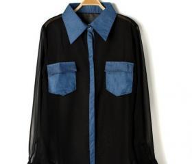 CHIFFON BLOUSE WITH TWO POCKETS [276]