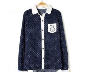 DOTTED POCKET BLOUSE [292]